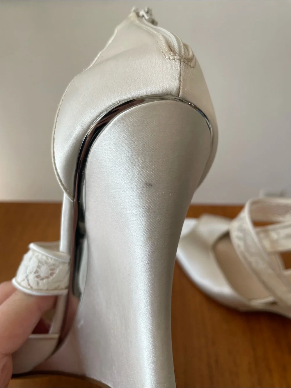 Nina New York Elyana Lace Strap Wedge Shoes Size 10